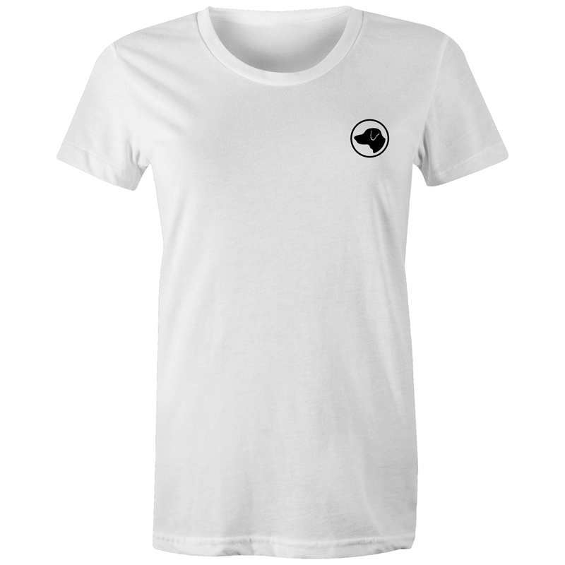 white  t-shirt black lab logo